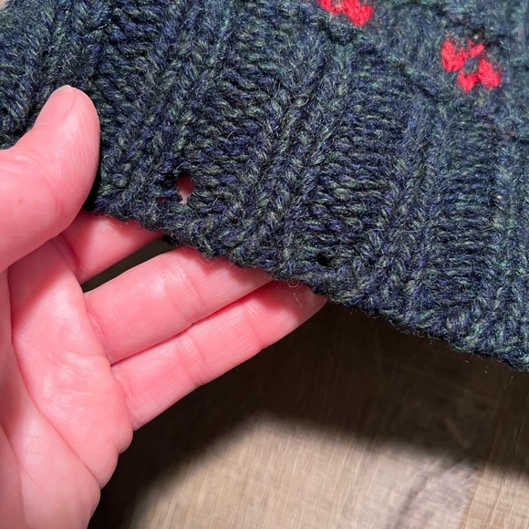 Vintage Woolrich Men’s XL Sweater Cable Knit Hunting Dogs Green Lodge Retro - Picture 10 of 12